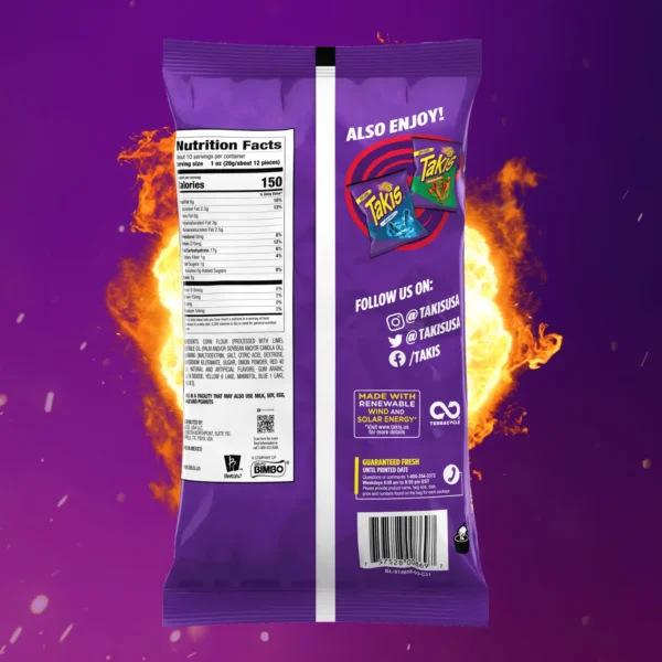 Takis Nitro 9.9 oz - Habanero & Lime Rolled Tortilla Chips - Hình ảnh 2