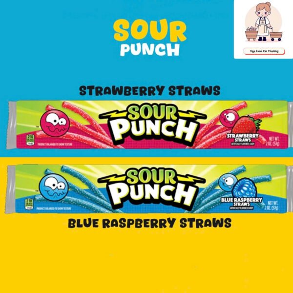 SOUR PUNCH Blue Raspberry Chewy Candy 57G - Hình ảnh 5