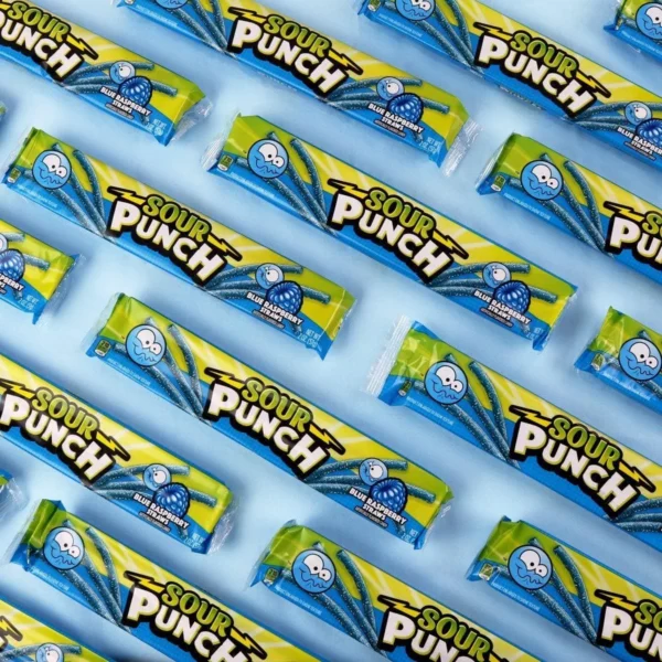 SOUR PUNCH Blue Raspberry Chewy Candy 2 oz - Hình ảnh 2