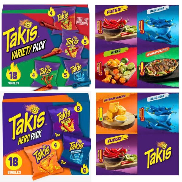 Takis Thùng 18 Gói - 3 Vị - 4 Vị