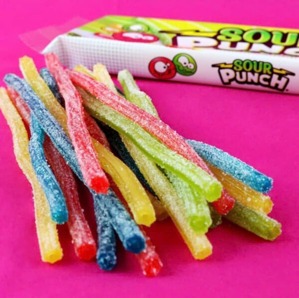 Sour Punch Rainbow Straws Chewy Candy 57G - Hình ảnh 3