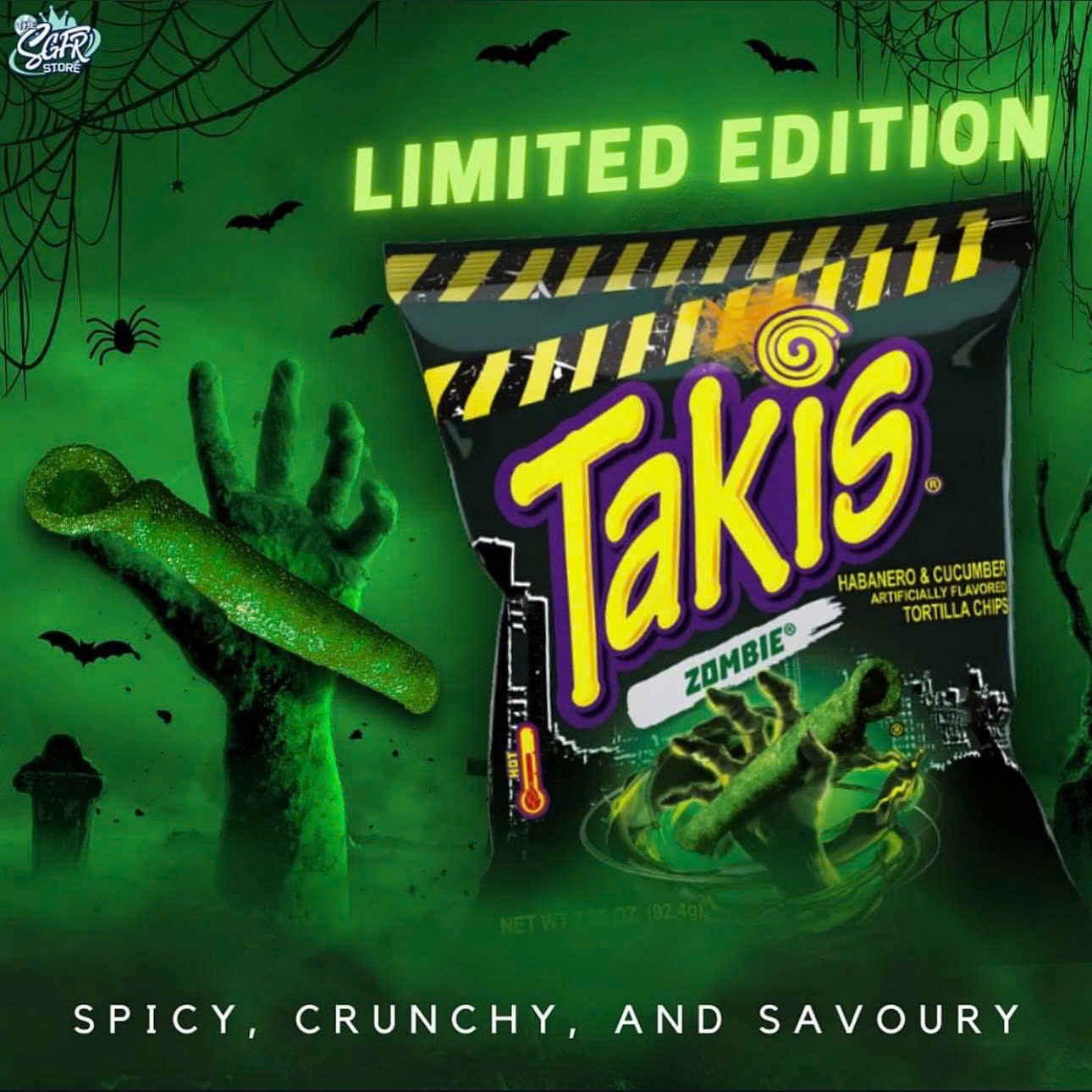 Takis Zombie 9.9 oz Habanero & Cucumber Rolled Tortilla Chips