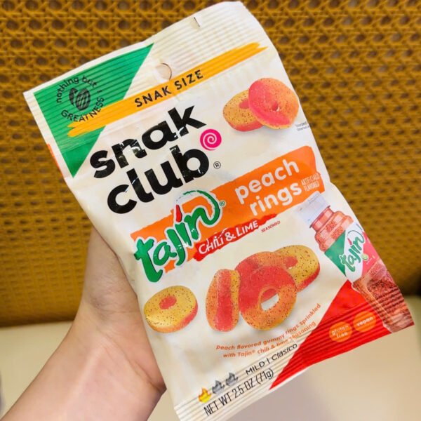 Snak Club Tajin Chili and Lime Peach Rings 71G