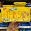 OREO Thins Lemon Creme Sandwich Cookies, Family Size, 11.78 oz